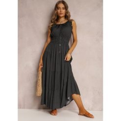 Czarna Sukienka Kilroy. Czarne sukienki damskie Renee, na lato, l, bez wzorów, boho, bez kołnierzyka, bez ramiączek, maxi, rozkloszowane. W wyprzedaży za 76.99 zł.