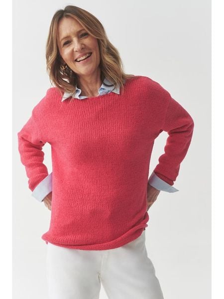 TATUUM Sweter "Alya" w kolorze koralowym rozmiar: M. Czerwone swetry klasyczne damskie Tatuum, m, ze splotem, bez kołnierzyka. Za 196.24 zł.