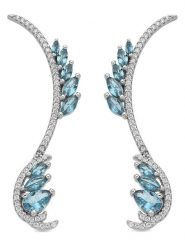 Luxenter Srebrne kolczyki-wkrętki z cyrkoniami rozmiar: onesize. Szare kolczyki damskie Luxenter, z cyrkonią, srebrne. Za 283.48 zł.