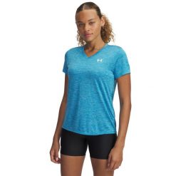 Damski top treningowy Under Armour Tech™ Twist. Białe topy sportowe damskie Under Armour, s, bez wzorów, z materiału, bez ramiączek. Za 142.15 zł.
