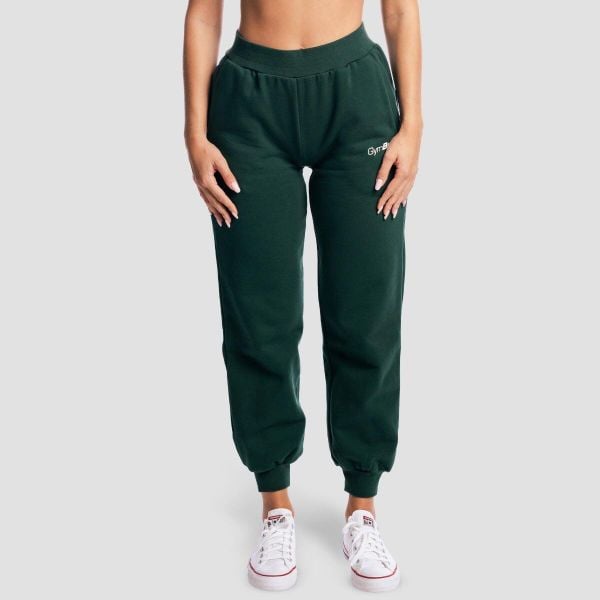 Spodnie damskie fitness jogger oversize z kieszeniami. Zielone spodnie sportowe damskie GYMBEAM, m, z bawełny, na fitness i siłownię. Za 143.90 zł.
