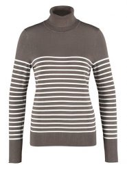 TAIFUN Sweter w kolorze szaro-białym rozmiar: 38. Białe golfy damskie Taifun, bez wzorów, ze splotem, bez ramiączek. Za 100.99 zł.