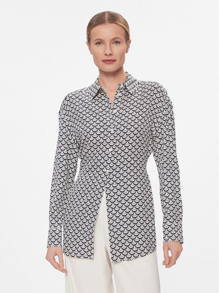 Tommy Hilfiger Koszula Seal Aop Fluid Modern Shirt WW0WW40753 Czarny Regular Fit. Czarne koszule damskie Tommy Hilfiger, bez wzorów, z wiskozy, bez kołnierzyka, bez ramiączek. Za 339.99 zł.