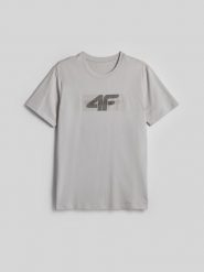 4F T-shirt regular z nadrukiem męski - szary XXL. Szare t-shirty męskie 4f, m, bez wzorów, z bawełny, bez kołnierzyka. Za 79.99 zł.
