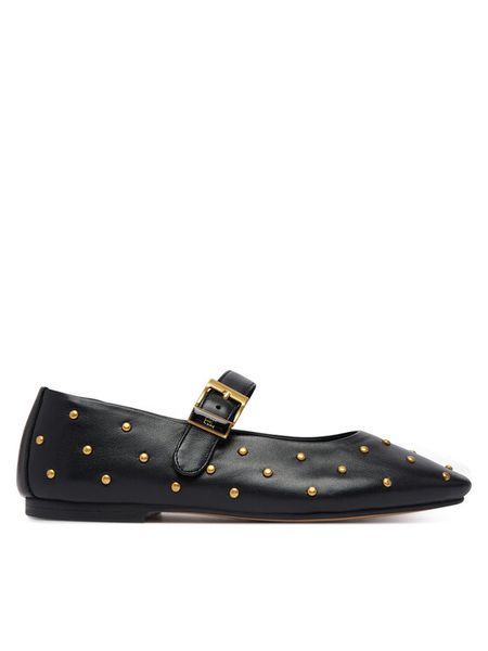 Tommy Hilfiger Baleriny Th Buckle Leather Stud Ballerina FW0FW09541 Czarny. Czarne baleriny damskie Tommy Hilfiger, bez wzorów, ze skóry, bez obcasa. Za 649.99 zł.