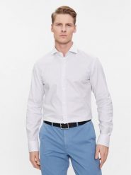 Boss Koszula H-HANK-spread 50508759 Biały Slim Fit. Białe koszule męskie Boss, m, bez wzorów, z bawełny, bez kołnierzyka, bez ramiączek. Za 349.99 zł.