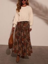 Milan Kiss Spódnica w kolorze jasnobrązowym rozmiar: XL. Brązowe spódniczki damskie Milan Kiss, xl, bez wzorów, maxi, proste. Za 152.99 zł.