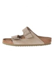 Birkenstock Skórzane klapki "Arizona" w kolorze khaki rozmiar: 41. Brązowe klapki damskie Birkenstock, bez wzorów, ze skóry, bez obcasa. Za 354.95 zł.