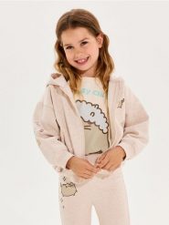 Bawełniana koszulka z nadrukiem Pusheen the Cat - żółty. Żółte koszulki dziewczęce Sinsay, l, bez wzorów, z bawełny, bez ramiączek. Za 12.99 zł.
