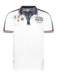 Geographical Norway Koszulka polo "Kalvin" w kolorze białym rozmiar: S. Białe koszulki polo męskie Geographical Norway, s, bez wzorów, z bawełny, bez ramiączek. Za 70.08 zł.
