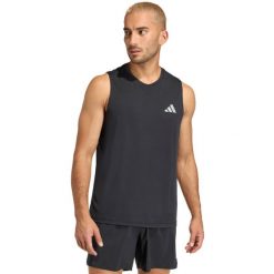 Koszulka męska adidas Running Essentials. Czarne t-shirty sportowe męskie Adidas, m, bez ramiączek, do biegania, climacool (adidas). Za 89.99 zł.