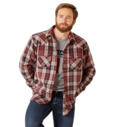 Koszulka retro z długim rękawem Ariat Harlen Snp. Czerwone koszulki męskie z długim rękawem Ariat. Za 390.50 zł.