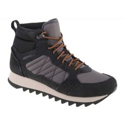 Buty Merrell Alpine Sneaker Mid Plr Wp 2 J004289 czarne. Czarne buty trekkingowe męskie z gumy, bez zapięcia. Za 639.93 zł.
