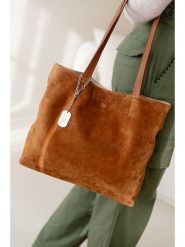 Anna Morellini Skórzana torebka "Fiorisa" w kolorze jasnobrązowym - 34 x 30 x 14 cm rozmiar: onesize. Brązowe torebki klasyczne damskie Anna Morellini, bez wzorów, z materiału, bez dodatków. Za 260.99 zł.