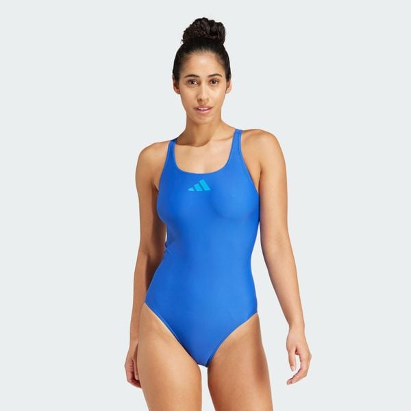 Kostium kąpielowy damski adidas 3 Bar Logo Swimsuit. Niebieskie stroje jednoczęściowe damskie Adidas, xs, bez wzorów. Za 159.99 zł.