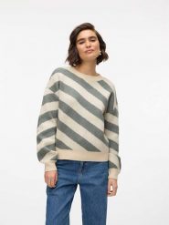 Vero Moda Sweter w kolorze turkusowo-beżowym rozmiar: L. Brązowe swetry klasyczne damskie Vero Moda, l, ze splotem, bez kołnierzyka. Za 78.28 zł.