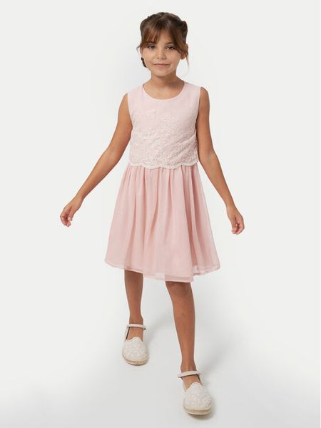 Mayoral Sukienka elegancka 6944 Różowy Regular Fit. Czerwone sukienki dziewczęce Mayoral, bez wzorów, z syntetyku, bez ramiączek. Za 199.99 zł.