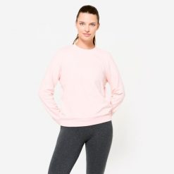Bluza damska Domyos Gym & Pilates. Czerwone bluzy bez kaptura damskie DOMYOS, s, z bawełny. Za 49.99 zł.