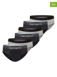 Camano Slipy (6 par) w kolorze czarno-szarym rozmiar: XL. Czarne slipki męskie camano, bez wzorów. Za 113.99 zł.