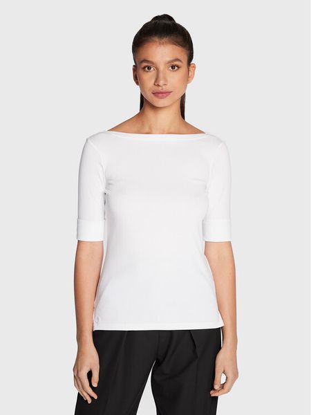 Lauren Ralph Lauren Bluzka 200654963 Biały Regular Fit. Białe bluzki damskie Lauren Ralph Lauren, xl, bez wzorów, z bawełny, bez ramiączek. Za 199.99 zł.