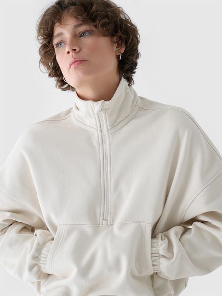 4F Bluza dresowa bez kaptura damska - beżowa L. Brązowe bluzy bez kaptura damskie 4f, l, z bawełny. W wyprzedaży za 79.99 zł.