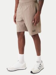 EA7 Emporio Armani Szorty sportowe 8NPS65 PJVRZ U6167 Beżowy Regular Fit. Brązowe szorty męskie EA7 Emporio Armani, bez wzorów, z bawełny, sportowe. Za 359.99 zł.