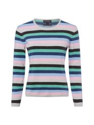 Franco Callegari Damski sweter z dzianiny z zawartością kaszmiru Kobiety niebieski|wielokolorowy w paski, S. Niebieskie swetry klasyczne damskie Franco Callegari, s, z bawełny, bez kołnierzyka. Za 299.95 zł.