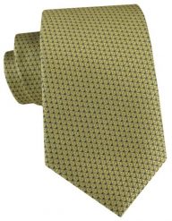 Męski Krawat - Złoty Kolor w Drobny Wzór - Angelo di Monti. Żółte krawaty i muchy męskie Angelo di Monti, bez wzorów, z tkaniny, eleganckie. Za 49.99 zł.