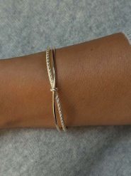 DI GIORGIO Pozłacana bransoletka z cyrkoniami rozmiar: onesize. Żółte bransoletki damskie DI GIORGIO, pozłacane. Za 357.63 zł.