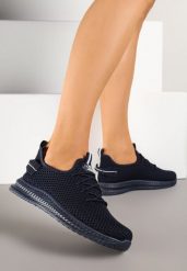 Granatowe Elastyczne Buty Sportowe Sneakersy Nuriane. Niebieskie buty sportowe na co dzień damskie Renee, bez wzorów, z jeansu. Za 44.99 zł.