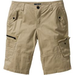 Bermudy bojówki bonprix jasny khaki. Brązowe szorty męskie bonprix, bez wzorów. Za 54.99 zł.