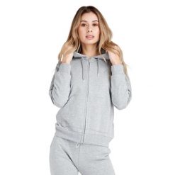 Bluza z bawełna z kaptur na co dzień na siłownię. Szare bluzy sportowe damskie LEONE 1947 APPAREL, s, z bawełny. W wyprzedaży za 234.67 zł.