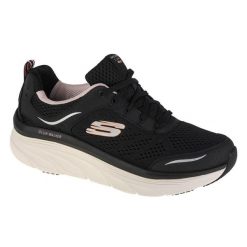 Buty sportowe Sneakersy damskie, Skechers D'Lux Walker. Czarne buty sportowe na co dzień damskie Skechers, bez wzorów, z materiału, trekkingowe. Za 369.99 zł.