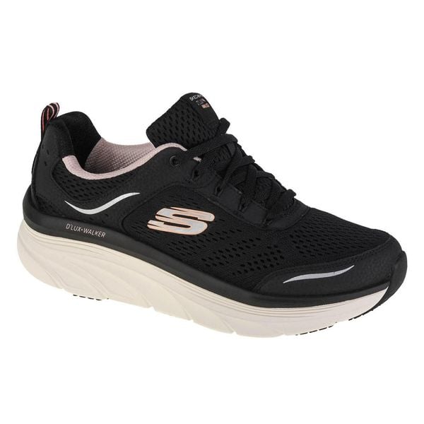Buty sportowe Sneakersy damskie, Skechers D'Lux Walker. Czarne buty sportowe na co dzień damskie Skechers, bez wzorów, z materiału, trekkingowe. Za 319.99 zł.
