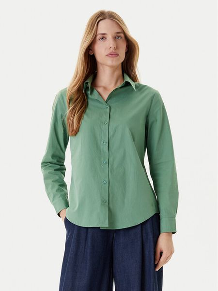United Colors Of Benetton Koszula 5HAXDQ0AX Zielony Regular Fit. Zielone koszule damskie United Colors Of Benetton, s, bez wzorów, z bawełny, bez kołnierzyka, bez ramiączek. Za 129.99 zł.