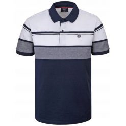 Koszulka Polo - Męska - Pako Jeans - Odcienie Granatów, Pasy. Szare koszulki polo męskie Pako Jeans, l, bez wzorów, z bawełny, bez ramiączek. Za 135.00 zł.