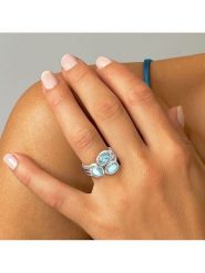 Les Petites Précieuses Srebrny pierścionek z topazem rozmiar: 54. Szare pierścionki damskie Les Petites Précieuses, z topazem, srebrne. Za 173.99 zł.