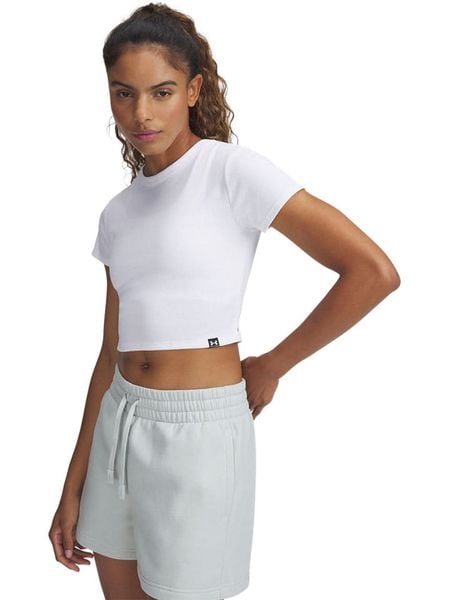 Under Armour Koszulka sportowa "Rival Rib" w kolorze białym rozmiar: XS. Białe bluzki sportowe damskie Under Armour, xs, bez kołnierzyka, bez ramiączek. Za 69.95 zł.