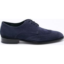 Joop! - Półbuty. Niebieskie półbuty męskie Joop!, z materiału, z okrągłym noskiem, bez zapięcia. W wyprzedaży za 299.90 zł.