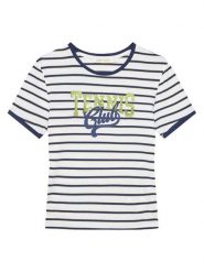 Original Marines T-Shirt DFP5189YF Biały Regular Fit. Białe koszulki dziewczęce Original Marines, bez wzorów, z bawełny, bez ramiączek. Za 49.99 zł.