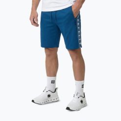 Spodenki męskie Pitbull Track Powers. Niebieskie szorty męskie PITBULL, bez wzorów, z elastanu. Za 189.99 zł.