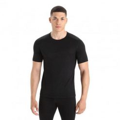 ICEBREAKER Koszulka męska 200 Oasis SS Crewe Black-XL. Czarne t-shirty sportowe męskie Icebreaker, na zimę, m, z wełny, bez ramiączek, narciarskie. Za 385.40 zł.