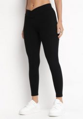Czarne Wiskozowe Legginsy z Gumką w Pasie Cazvina. Czarne legginsy damskie Born2be, s, bez wzorów, z jeansu. Za 49.99 zł.