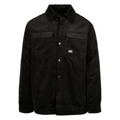 Męska Sztruksowa Kurtka Koszulowa. Czarne kurtki męskie Urban Classics, m, bez wzorów, ze sztruksu, bez kaptura. Za 290.99 zł.