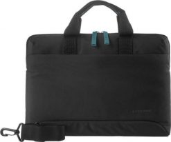 Torba Tucano Smilza Super Slim Bag MacBook Pro 16'' / notebook 15.6” czarny. Czarne torby na laptopa damskie Tucano, bez wzorów, z materiału. Za 119.90 zł.
