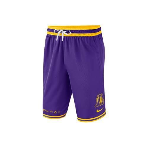 Spodnie koszykarskie męskie Nike Nba Los Angeles Lakers. Fioletowe szorty męskie Nike, bez wzorów, z materiału, sportowe. Za 354.00 zł.