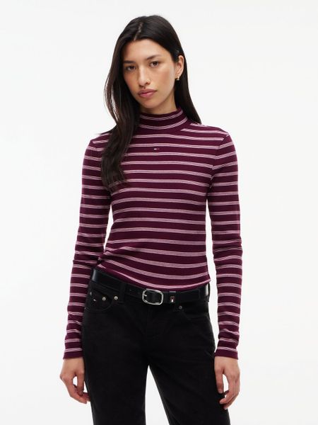 Tommy Jeans koszulka z długim rękawem Kobiety Bawełna lila, L. T-shirty damskie Tommy Jeans, l, bez wzorów, z bawełny, bez kołnierzyka. Za 209.95 zł.