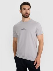 4F T-shirt regular z nadrukiem męski - szary 3XL. Szare t-shirty męskie 4f, m, bez wzorów, z bawełny, bez kołnierzyka. Za 59.99 zł.