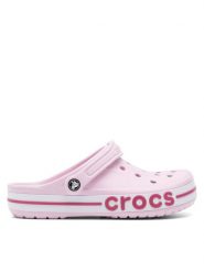Crocs Klapki BAYABAND CLOG 205089-6TG Różowy. Czerwone klapki damskie Crocs, bez wzorów, z materiału, bez obcasa. Za 229.99 zł.