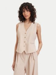 Maryley Kamizelka 26EB123/08BE Beżowy Regular Fit. Brązowe kamizelki damskie Maryley, l, z syntetyku. Za 379.99 zł.